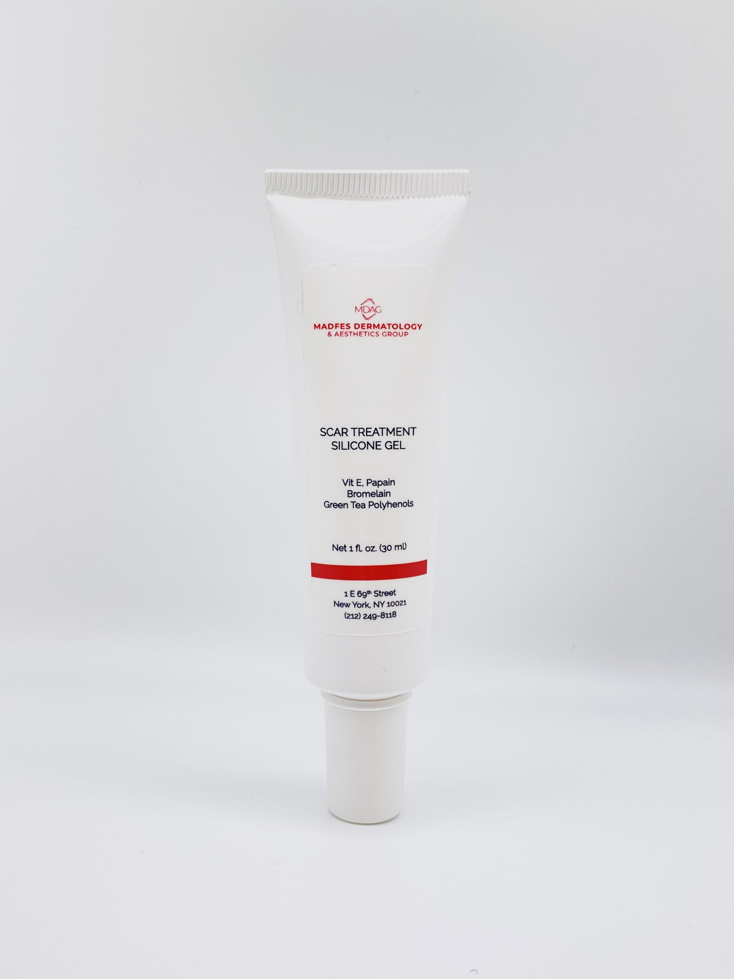 Madfes Dermatology & Aesthetics Group - Scar Treatment Silicone Gel: VIT E, Papain, Bromelain, Green Tea Polyhenols